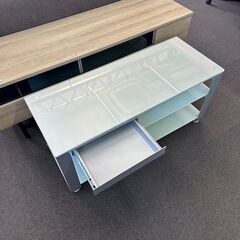 店頭引き渡し 中古 ELECOM エレコム TVスタンド PDR-SU32NSV テレビ台 ガラス 家具の画像