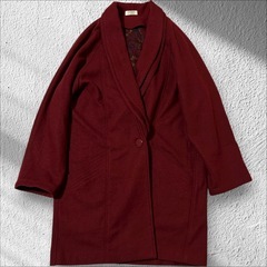 VIBU ウールチェスターコート 総柄 花柄 レディース フリーサイズ レトロの画像