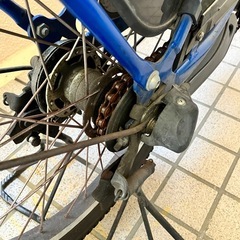 【ジャンク品】電動アシスト自転車　ヤマハ　パスバビー　青　子供乗せの画像