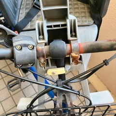 【ジャンク品】電動アシスト自転車　ヤマハ　パスバビー　青　子供乗せの画像