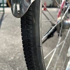 返品保証付き】　No721　大型バッテリー電動アシスト自転車　返品保証付き　26インチ　パナソニック ティモ・W　2017年型　ピンク　バッテリー8Ah（ロングモード40km以上）レンタサイクル店で使用していた自転車。メンテナンス済み。タイヤ、チューブ1年以内に交換、9分山。の画像