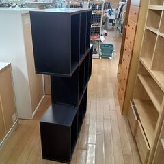 ★リユースのサカイつくば店★TK7113  オープンシェルフ ブラック H132×D28×W118 クリーニング済みの画像