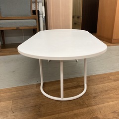 S255⭐ ROOM&HOME ポンデリングテーブル センターテーブル ホワイト 幅120.5cm USED 綺麗の画像