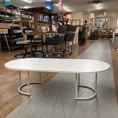 S255⭐ ROOM&HOME ポンデリングテーブル センターテーブル ホワイト 幅120.5cm USED 綺麗の画像