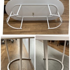 S255⭐ ROOM&HOME ポンデリングテーブル センターテーブル ホワイト 幅120.5cm USED 綺麗の画像