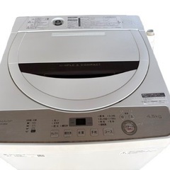シャープ 　洗濯機 ES-GE4C-T  4.5kg 18年製の画像