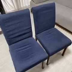 ダイニングチェア2脚 ネイビー　北欧 イス 椅子の画像