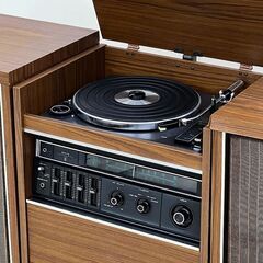 北海道 千歳市/恵庭市 SANYO/サンヨー OTTO 家具調 セパレート ステレオ DC-2100 昭和レトロ アンティーク オーディオ AIWA リアスピーカー SC-18の画像