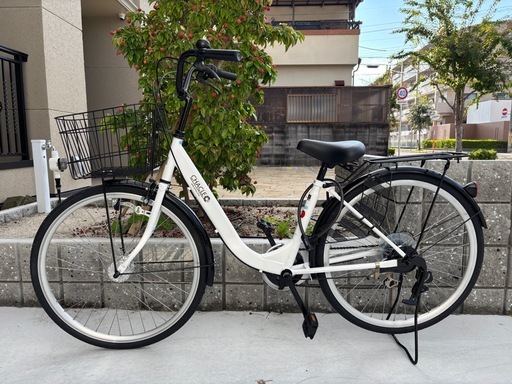 【受け渡し予定者決定】【フルメンテナンス済】【タイヤ新品交換済】シティーサイクル ママチャリ  白