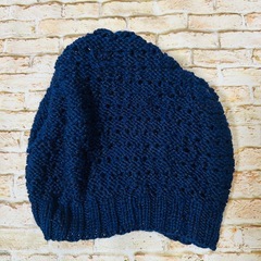 【子ども用】　鍵あみニット帽子　フリーサイズの画像