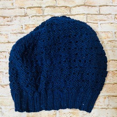 【子ども用】　鍵あみニット帽子　フリーサイズの画像