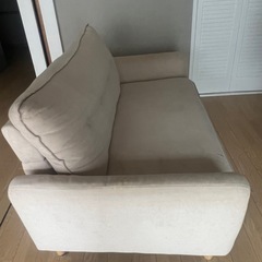 無料•ニトリ 2人掛けファブリックソファ 使用感あり　幅132cm（グレー）取りに来られる方」 の画像