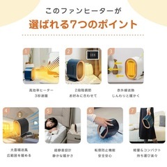 セラミックヒーター 小型 ヒーター 電気ストーブ 足元 小型 省エネ　ホワイトの画像