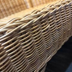 ラタンチェア　2人掛け　ソファ　籐の画像