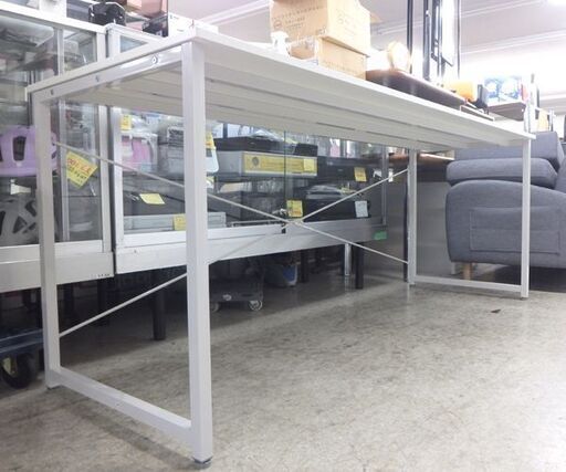 大型 シンプルデスク 幅180×高さ70cm サンワサプライ 100-DESKF007 デスク 机 テーブル 作業台 オフィス 事務机 ホワイト☆ 札幌市 北区 屯田