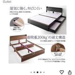 セミダブルベッドフレームの画像