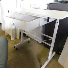 【JM866】ComHoma 昇降デスク 手動 キャスター付き デスク&OAチェアセットの画像