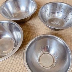 ステンレス ボウル ザル セットの画像