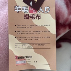 お話し中 西川の羊毛綿入り掛け毛布　毛布の画像
