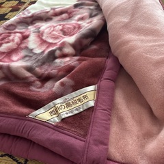 お話し中 西川の羊毛綿入り掛け毛布　毛布の画像