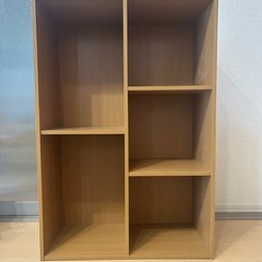 フリーボックス カラーボックス 木製ラック キャビネット シェルフ 2列/3段/2段 固定棚の画像
