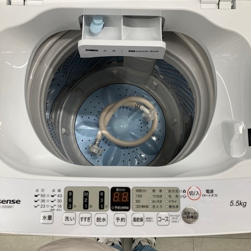 ⭐︎6ヶ月保証⭐︎ハイセンス 5.5kg洗濯機 2023年製 HW-G55BK1