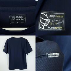 [3点セット] black knight ブラックナイト 半袖 ドライシャツ プラシャツ 吸収速乾 L ユニセックス バドミントンウェアの画像