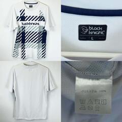 [3点セット] black knight ブラックナイト 半袖 ドライシャツ プラシャツ 吸収速乾 L ユニセックス バドミントンウェアの画像