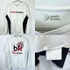 [2点セット] ブラックナイト ロングスリーブ 半袖 ゲームシャツ ウォームアップ ドライシャツ XL メンズ Black knight バドミントンウェアの画像