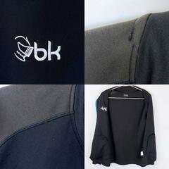 black knight ブラックナイト ジップ ジャケット ウォームアップ ジャージ L ブラック メンズ バドミントンウェアの画像