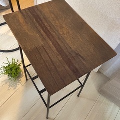 サイドテーブルとフェイクグリーン（ニトリ）の画像