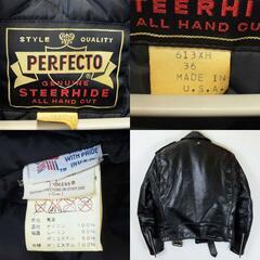 Schott ショット PERFECTO 613XH ワンスター ダブル ライダースジャケット 36 ブラック メンズ USA製の画像