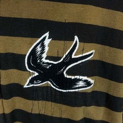 innes イネス フルジップ パーカー 刺繍ロゴ ボーダー S カーキ ブラック メンズの画像