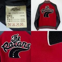 ROTAR ローター ロゴワッペン 袖レザー スタジャン M レッド メンズの画像