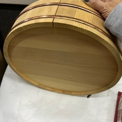 みんな大好き寿司祭り！寿司桶 蓋付 木製 内径34cm 高さ8cmレトロの画像