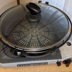 すき焼き用鍋＋カセット式ガスコンロの画像
