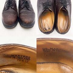 DR. MARTENS ドクターマーチン ウイングチップ 3989 イエローステッチ ブローグ シューズ UKサイズ9 28cm ブラウン メンズ 英国製の画像
