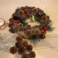 クリスマスツリー、リース、小物一式の画像