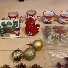 クリスマスツリー、リース、小物一式の画像