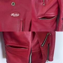 ROTAR ローター ダブル ライダースジャケット M レッド メンズ 牛革の画像