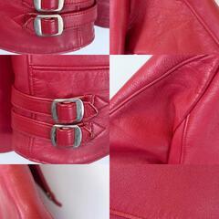 ROTAR ローター ダブル ライダースジャケット M レッド メンズ 牛革の画像