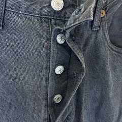 PLUS MADE プラスメイド ブラック デニム パンツ ジーパン W36 メンズの画像