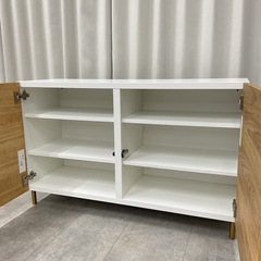 KK-3【新入荷　リサイクル品】IKEA ベストー/オーク材　収納コンビネーション　ナチュラル×白の画像