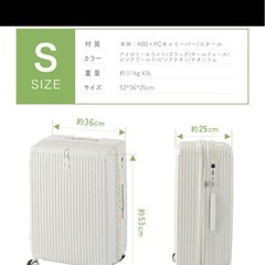 2セットSサイズ キャリーケース 43L 110L キャリバッグ　アイボリーの画像