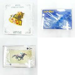 【未使用】[セット] 優勝レイ型しおり(第53回有馬記念) / ギャロップ トランプ / ピンズ2点(スペシャルウィーク・ウイニングチケット)の画像