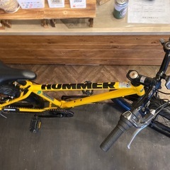 【11月3日まで延長！防犯登録無料SALE！チェーン新品！HUMMER】6段変速　26インチファットバイク　イエローの画像
