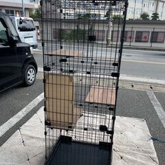 3段キャットタワー アイリス 3段キャットケージ 猫用品 ケージ🚚自社配送時💳代引き可🚚(現金、クレジット、スマホ決済対応)の画像