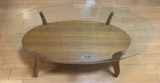 楕円形　ガラステーブル