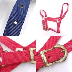 [2点セット] ホルター 無口 COB/FULL レッド/ネイビー 乗馬 馬術の画像