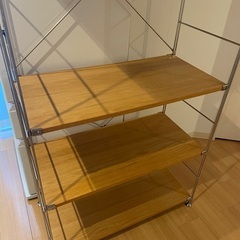 無印良品ステンレスユニットシェルフ　棚&ガラスシェルフ　ワイド大の画像